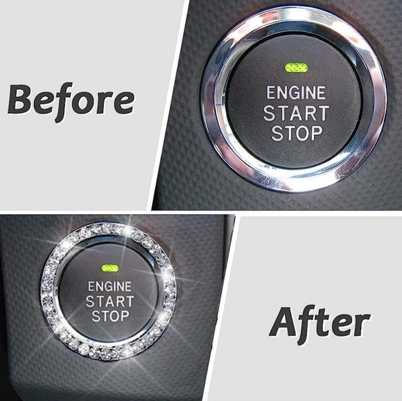 Bling Car Crystal Rhinestone Ring Emblem Sticker - Picture 3 of 4